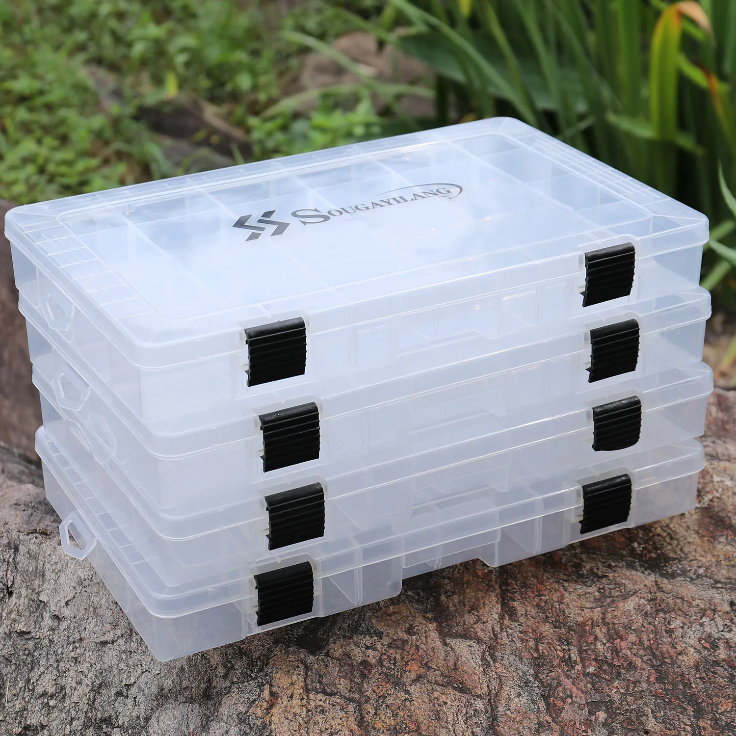 Caja de señuelos Sougayilang, plantilla de cebo de pesca de plástico, caja de almacenamiento de anzuelos de pesca, cajas de accesorios para aparejos de pesca de alta resistencia - imagen 4