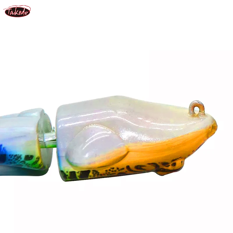 TAKEDO-Cebo flotante de rana para lubina, Señuelos de Pesca, sección dura, cola de swimbait articulada giratoria, Topwater Forg, 7,5 cm, 13g - imagen 5