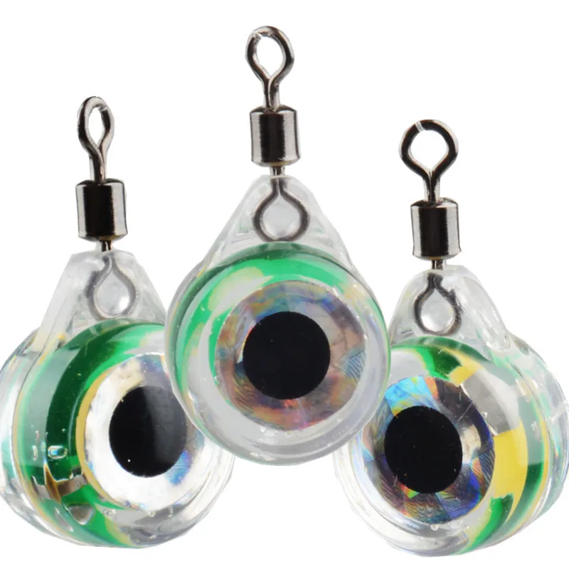 Señuelo de pesca con forma de ojo, luz LED para atraer peces, luz subacuática con forma de ojo, cebo de pesca de calamar, señuelos luminosos, 2 uds. - imagen 5