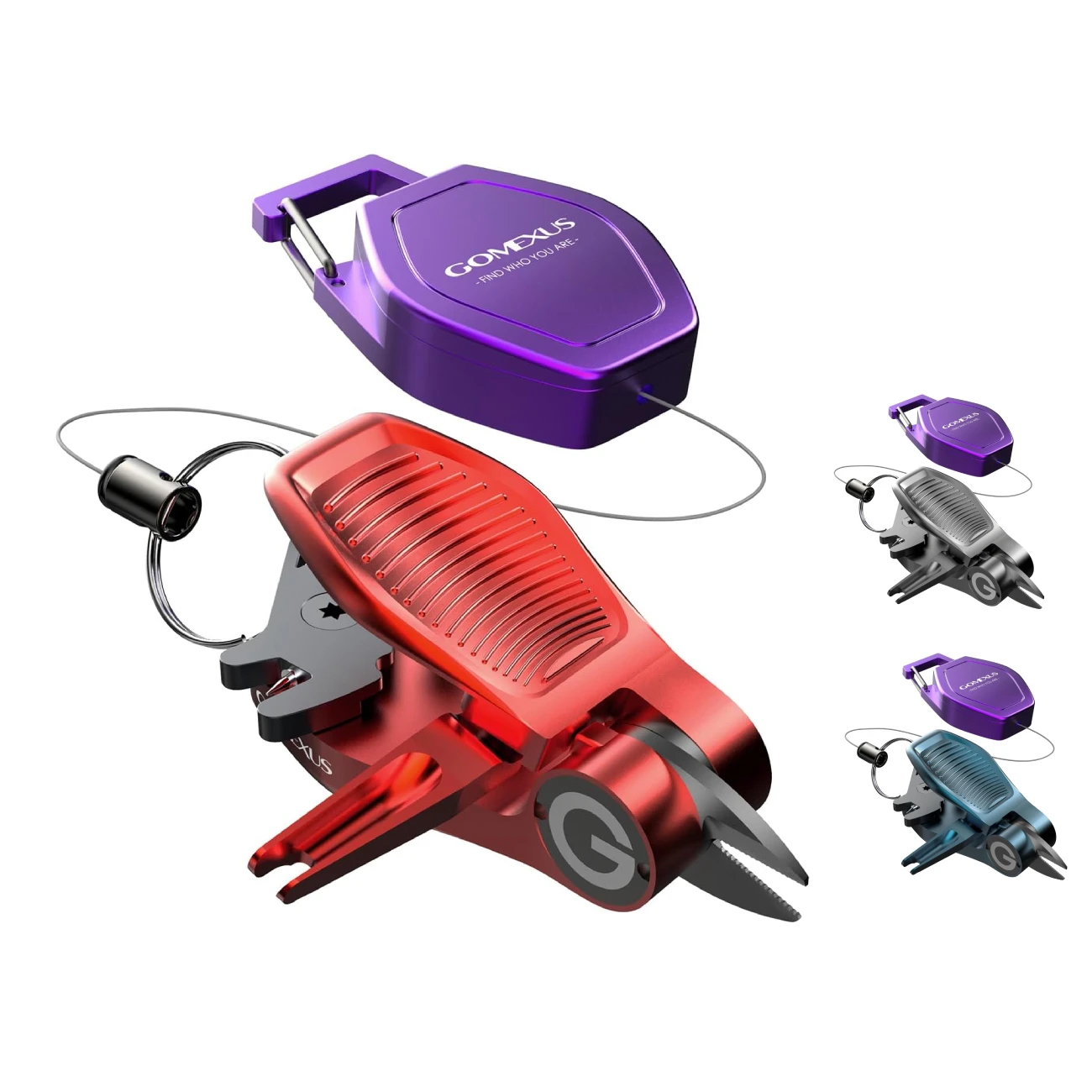 Cortador de hilo de pescar GOMEXUS Sharkbite con retractores, pinzas de pesca con mosca - imagen 2