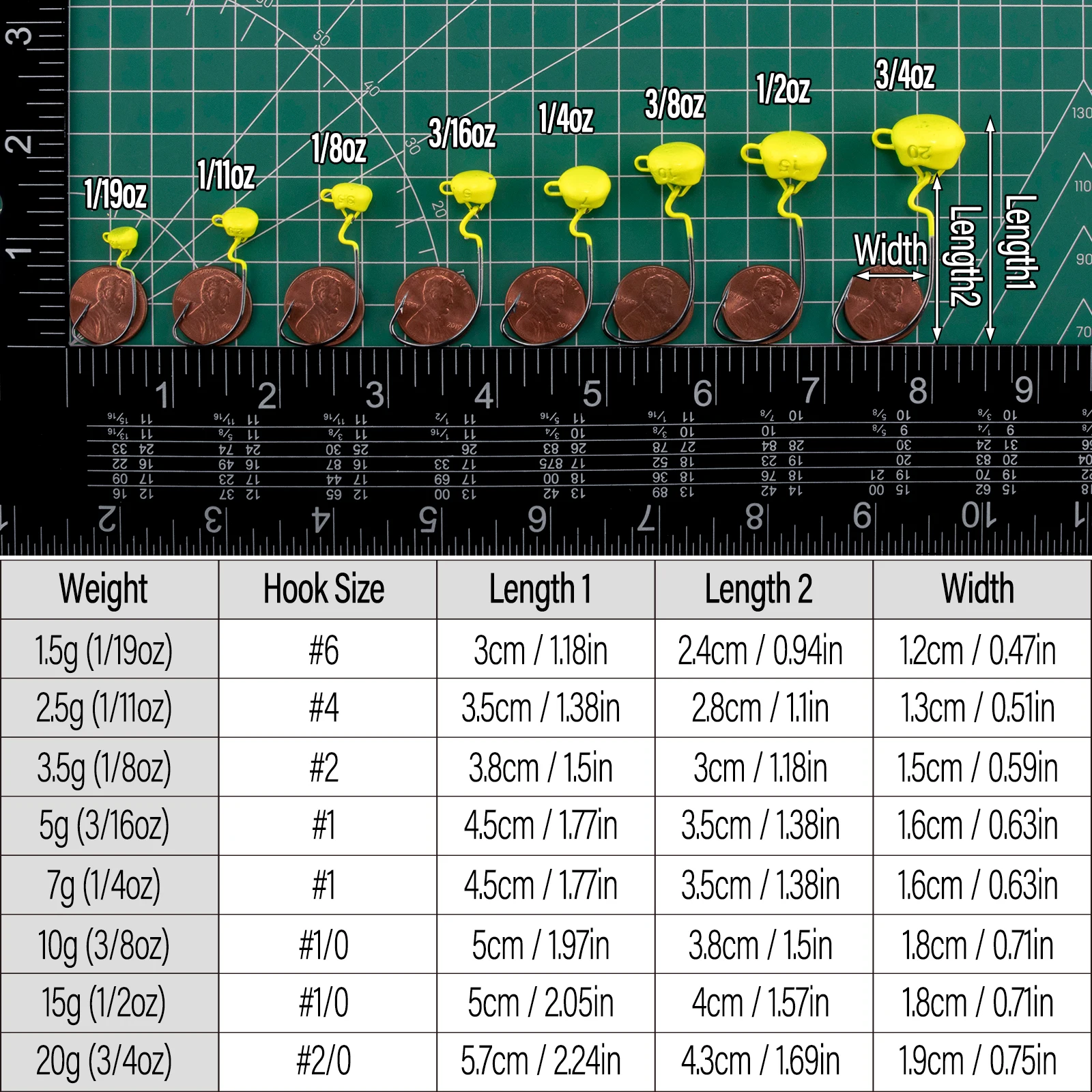 3/5 Uds Ned Rig cabezales de plantilla sin malezas gancho de cabeza de plantilla oscilante para Crappie Swimbait EWG gancho de espacio ancho bajo de agua dulce - imagen 2
