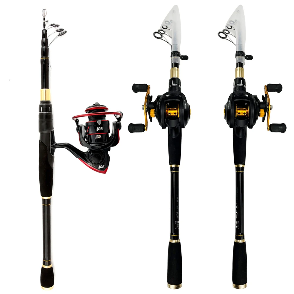 Juego de carretes de Pesca, caña y carrete, ultraligeros portátiles, 17 + 1BB, relación de transmisión 1,6: 1, 2,4-7,2 m - imagen 3