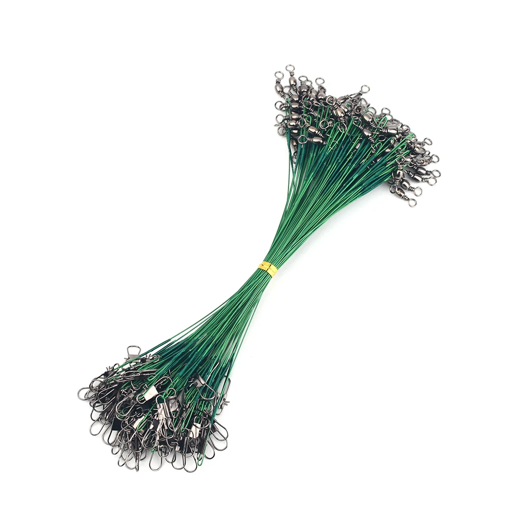 Línea de pesca de acero antimordida, líder de alambre de acero con accesorio de pesca giratorio, correa de núcleo de plomo, 60 uds. - imagen 5