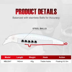 Señuelos curricán Noeby – 140mm 45g buceo profundo
