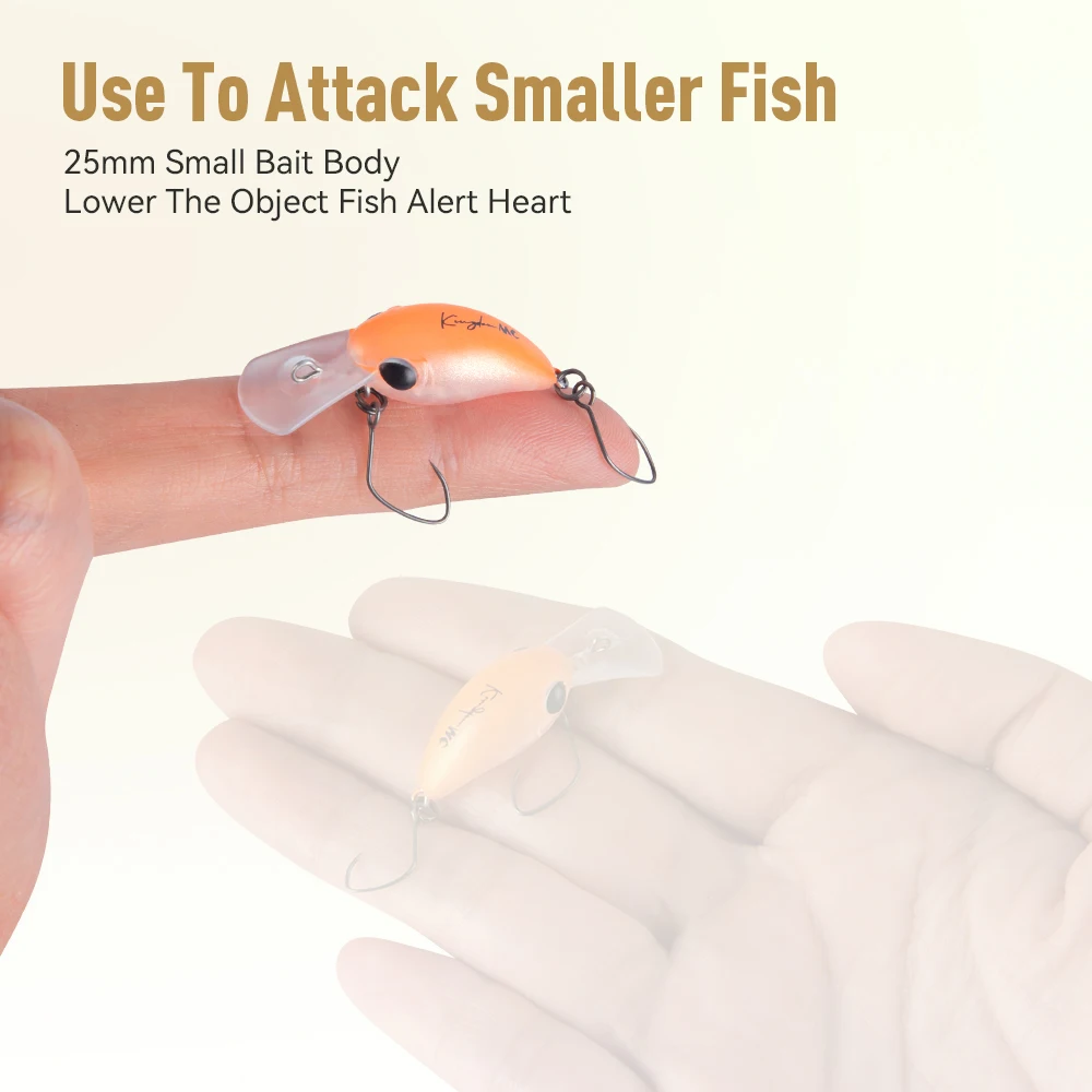 Señuelo de pesca Kingdom Micro manivela Minnow 1,5g 3,2g 25mm 32mm cebos duros flotantes artificiales pesca en superficie Wobbler lubina trucha - imagen 5
