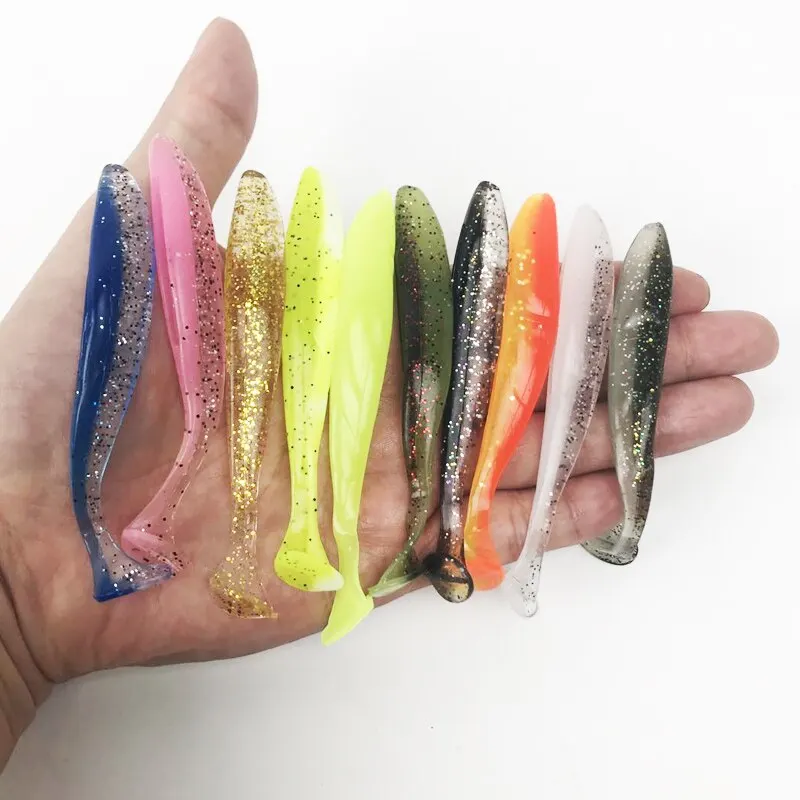 Señuelos blandos, cebo de silicona, 10 Uds., 9cm, gusano, señuelo de pesca de silicona, plantilla Wobblers para carpa, lubina, aparejos de natación artificiales - imagen 5