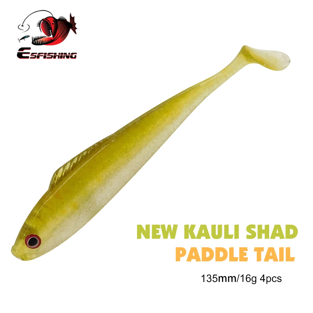 ESFISHING Señuelos de Pesca nuevo Kauli Shad 135mm 160mm cebo suave aparejos Swimbait Isca Artificial Wobbler Bass