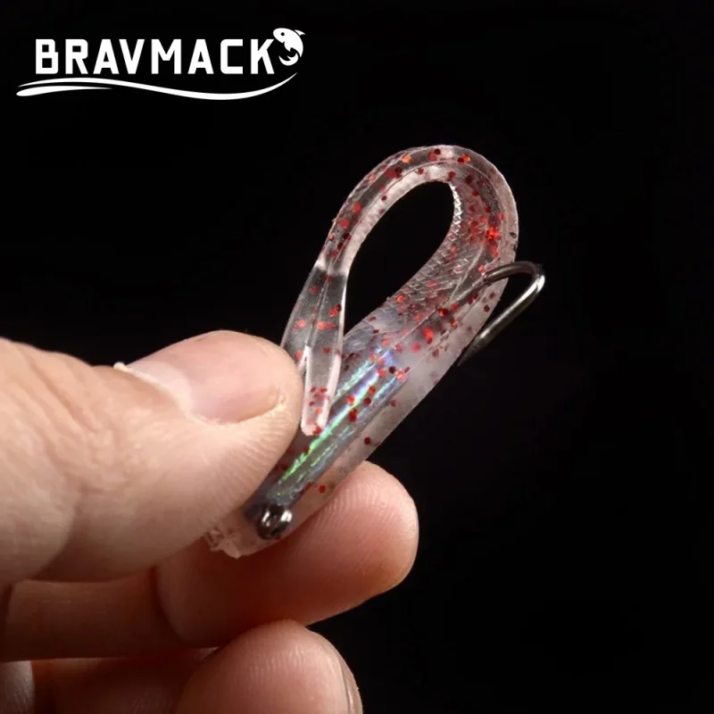 Señuelos de pesca de silicona, cebo Artificial suave con anzuelos para pesca en agua salada y dulce, 5 uds. - imagen 3