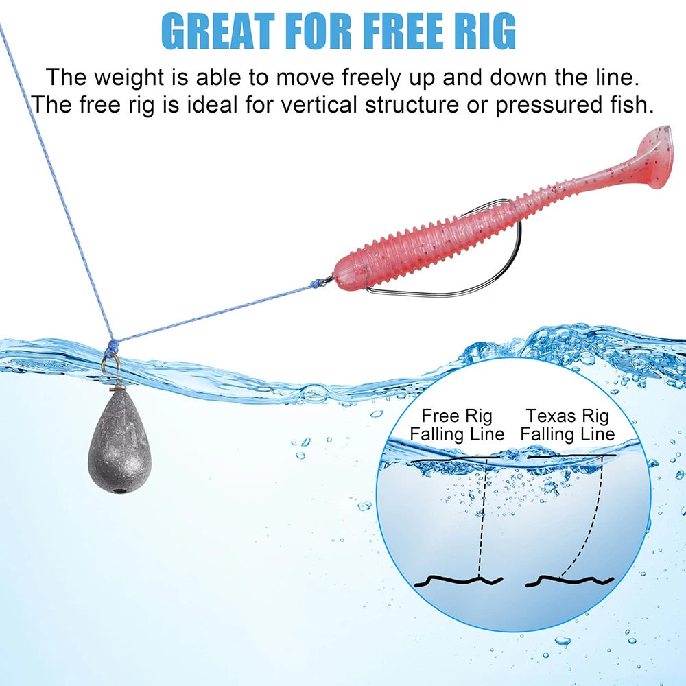 30 Uds pesas de pesca plomos bajos pesas de fundición campana plomos de bagre con giratorios de latón para agua dulce - imagen 3