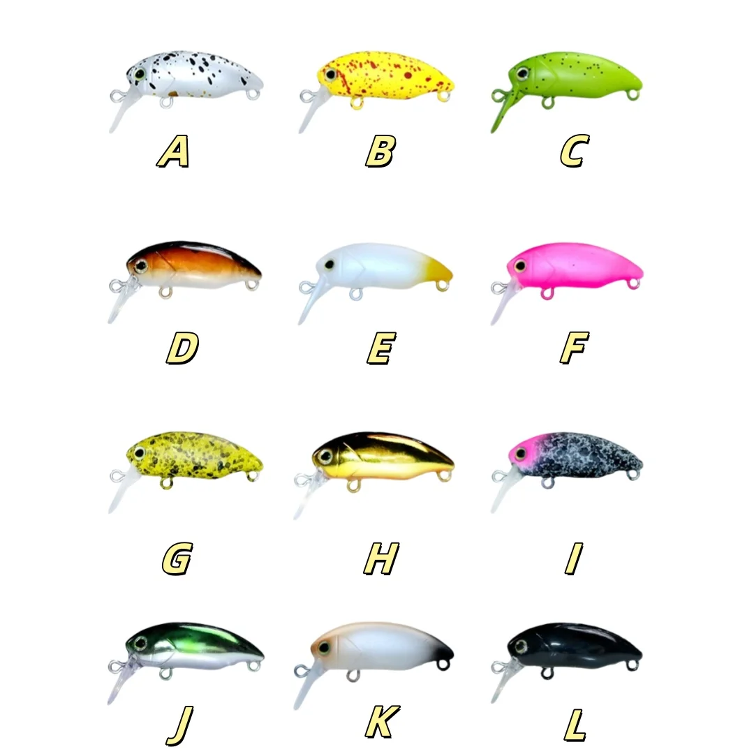 Swolfy 12 Uds flotante Crankbait 2,8g 33mm trucha lubina flotante Wobbler señuelo de pesca manivela de agua dulce aparejos de cebo duro Artificial