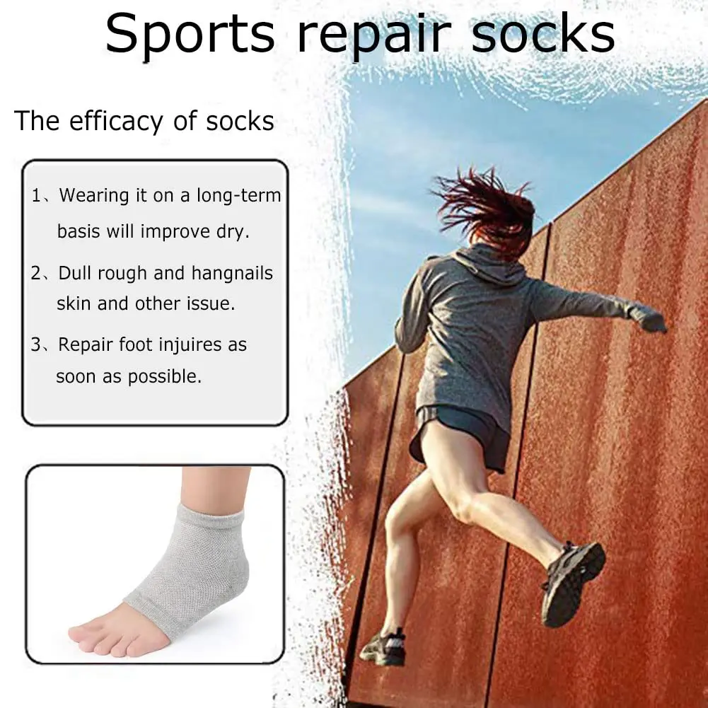 Calcetines de protección de pies de invierno, calcetines de Gel anticaída para el cuidado del talón para hombres y mujeres, cómodos y transpirables, protección del tobillo para reparación - imagen 5