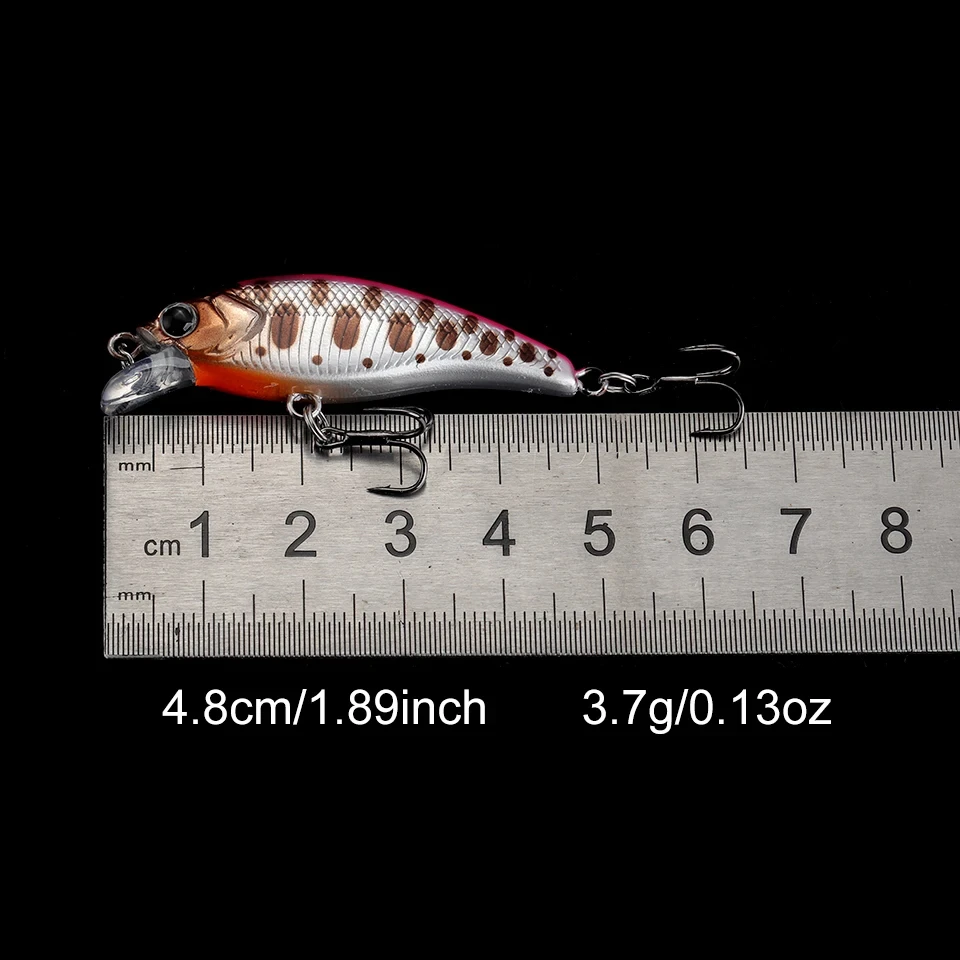 WALK FISH-señuelo Micro Minnow, 46mm, 3,7g, Pesca Artificial, trucha, carpa, Jerkbait, lubina, Lucio, pesca, corriente, lago, cebos duros, 1 Uds. - imagen 4