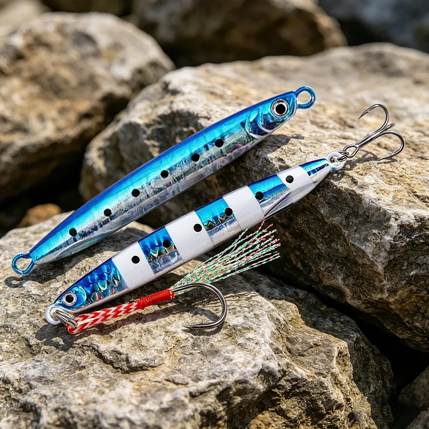 Señuelo Jigging Lento holográfico con anzuelo auxiliar para atún - imagen 5