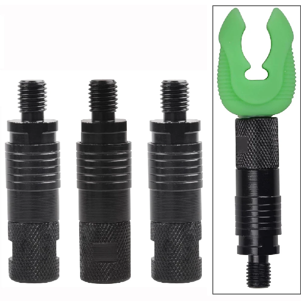 Alarma de mordedura de pesca, conector de liberación rápida, adaptador de alarmas de carpa, varillas bancarias, soporte de campana para morder, aparejos de soporte, 3 uds.