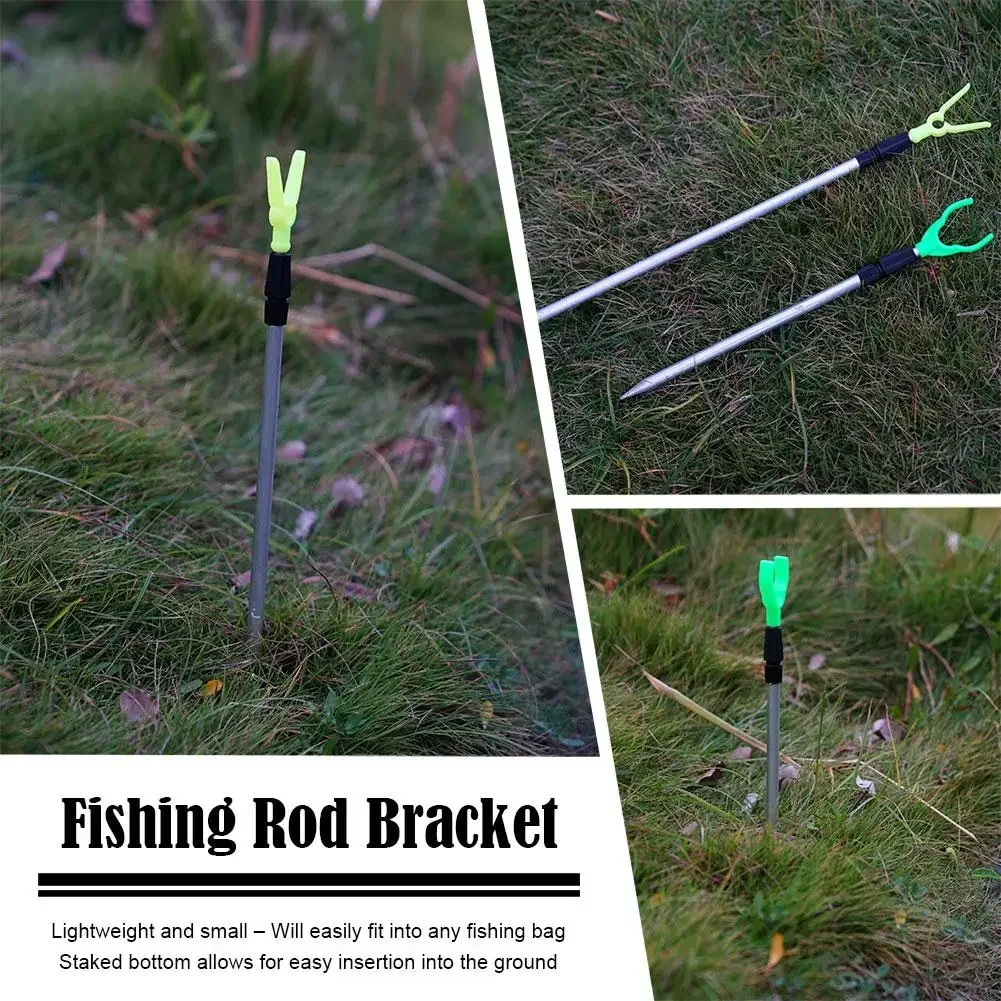 Soporte de caña de pescar de Metal, soporte de pesca Simple ajustable, caña de inserción fija en el suelo, artículo de pesca portátil ultracorto tipo Y - imagen 4