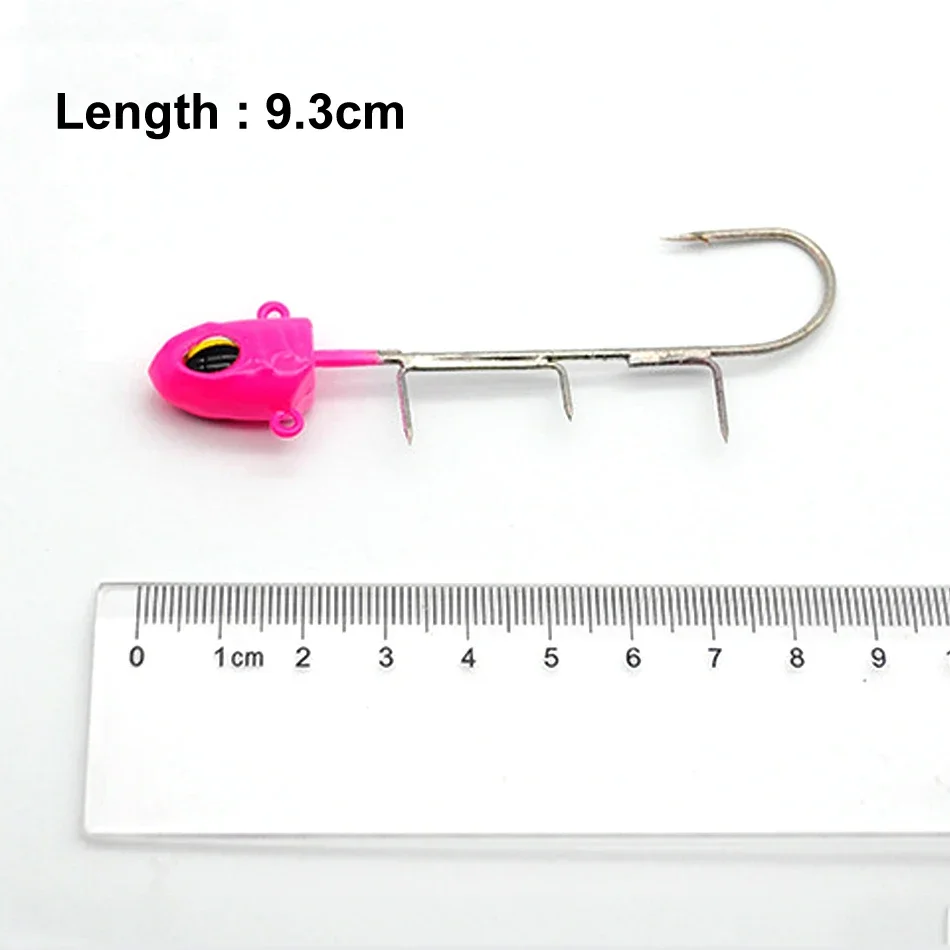 Anzuelo de pesca brillante Saury Duple, gancho luminoso de cabeza de pez, cola de pelo, placa de hierro, cabeza de plantilla, 3 colores, 20g-50g, 1 unidad - imagen 2