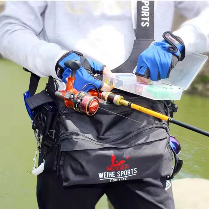 WEIHE equipo de pesca multifuncional, bolsa de aparejos de pesca, señuelo, bolsa de aparejos de pesca - imagen 4