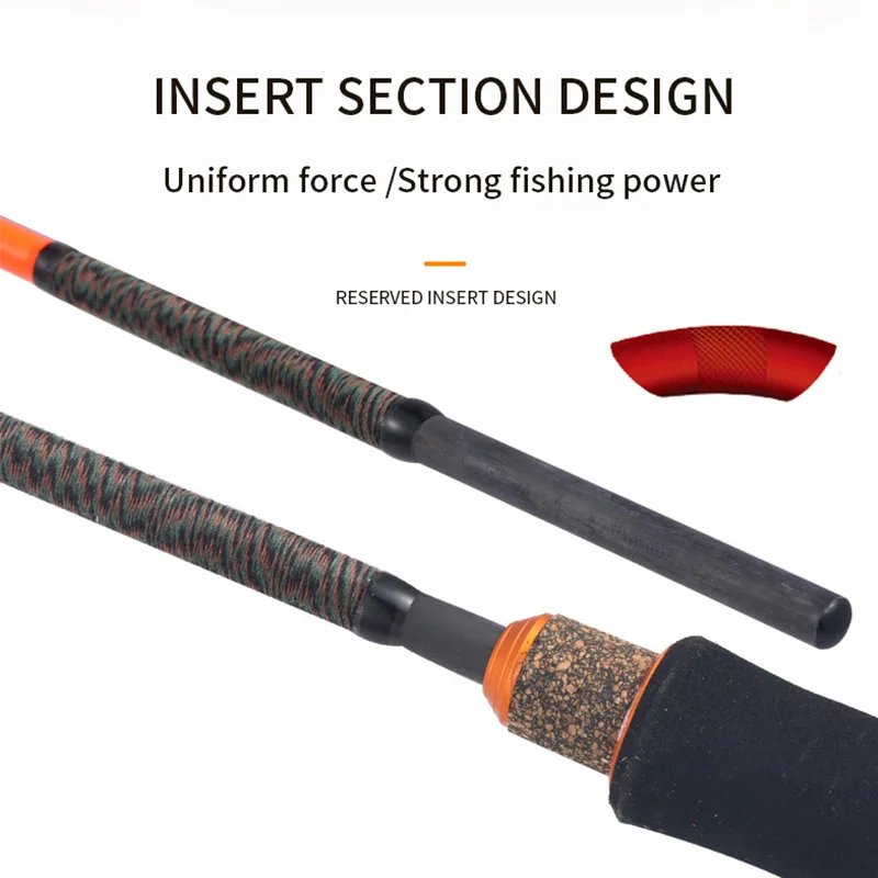 Caña de pescar giratoria de fundición, 1,8 m, 1,68 m, 1,5 m, 1,35 m, naranja, caña de pescar de alta calidad para Jigging, caña de pescar para barco de mar - imagen 3