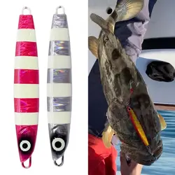 Señuelos de caballa 80g120g150g, plantillas de parpadeo de Metal de fundición larga, plantilla de hundimiento lento para agua salada, atún, lubina, Snook, señuelo de pesca de aguas profundas