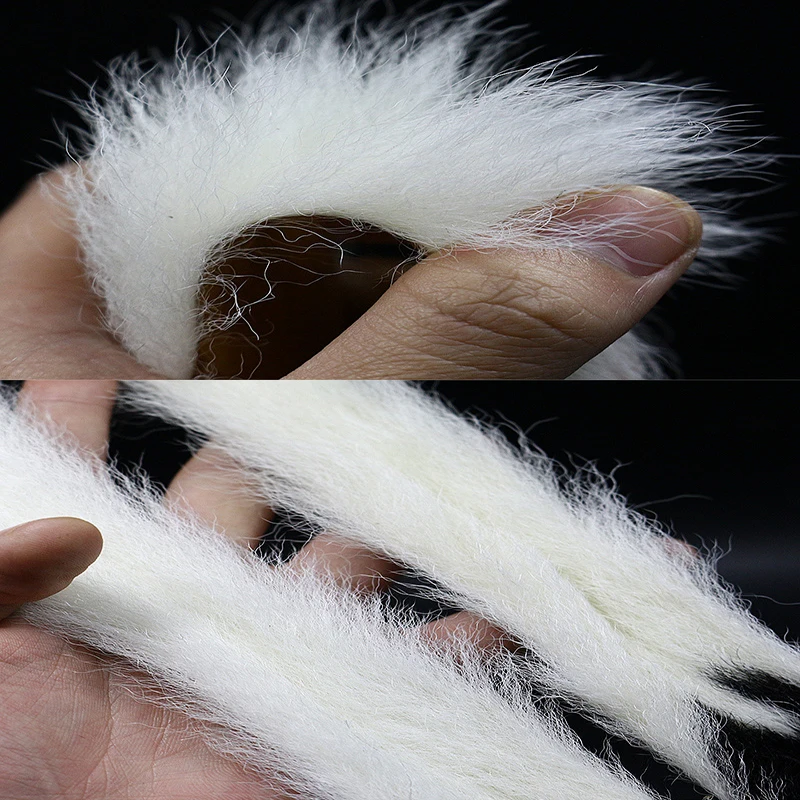 Royal Sissi, 1 Uds., cola de becerro blanca natural, colas kip, pelo suave arrugado, materiales para atar moscas para trucha, mosca, salmón, colas y alas - imagen 4