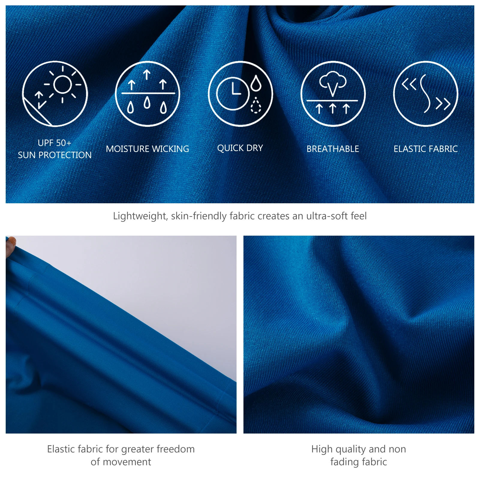 Lightbare-Vestido de manga 3/4 para mujer, con bolsillos, UPF 50 +, informal, transpirable, de secado rápido, para playa, senderismo al aire libre - imagen 5