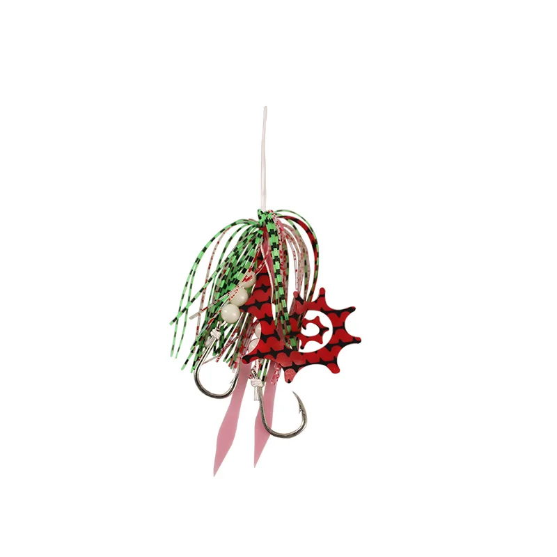 Anzuelo de goma con falda luminosa para pargo – acero al carbono - imagen 5