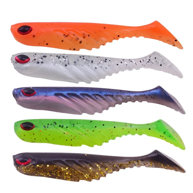 5 uds 7cm 2,9g Jig Wobblers Señuelos de Pesca Easy Shiner Swimbait cebo suave de silicona doble Color carpa cebos blandos artificiales - imagen 3