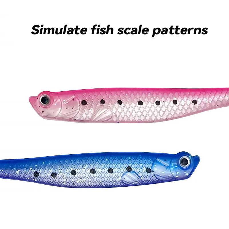 Bazooka-señuelo suave de pesca de silicona Artificial, cola en T rizada noctilucente, 120mm, Isca, biónico, columpio, trucha, aparejos de mar, lubina, invierno - imagen 4