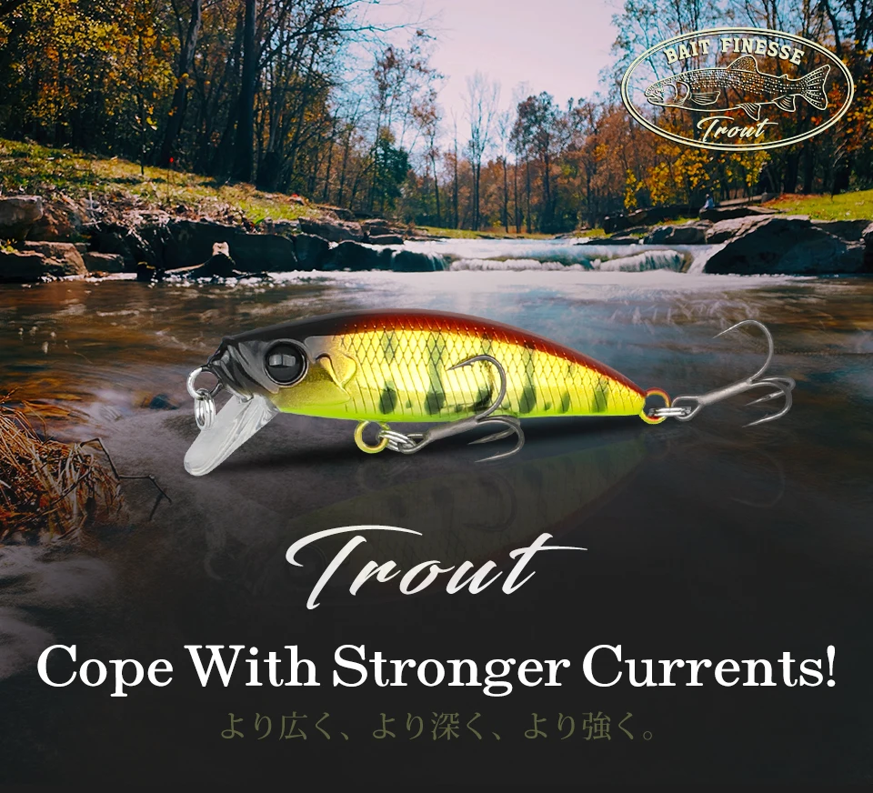 ¡Experimenta la emoción de la pesca con el nuevo Trout Cope diseñado para corrientes más fuertes!