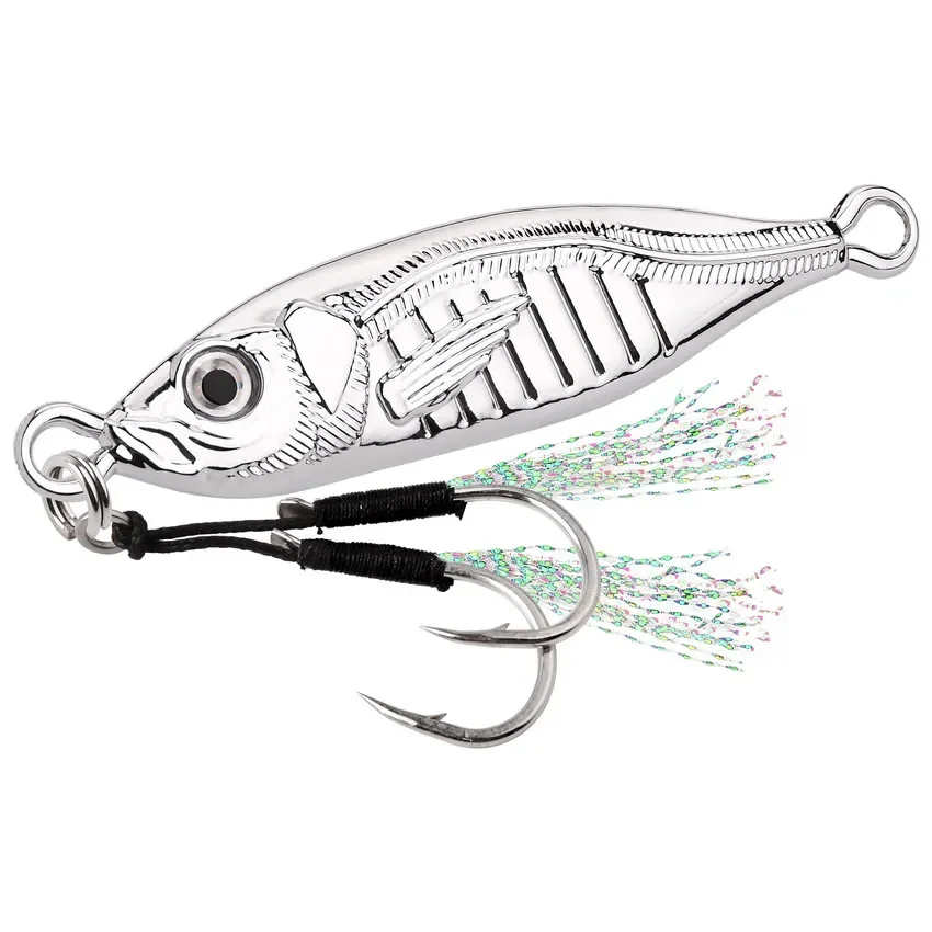 Juego de señuelos de Metal para pesca en el mar, Set de señuelos de Metal con impresión 3D de Little Jack VIB, plantilla de Metal lenta, trucha, atún, lubina, fundición a tierra, cuchara de Jigging, 12 piezas - imagen 5