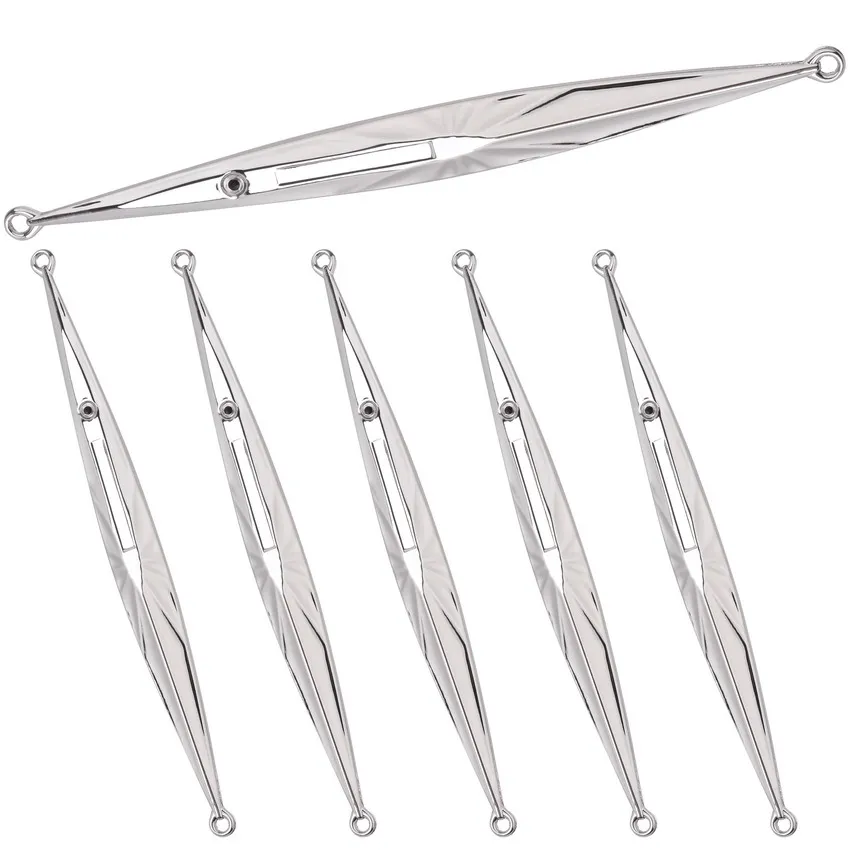 Señuelo de pesca de Metal de hundimiento rápido, 5 piezas, 60g, 80g, duro, Jigging, señuelo de agua salada, aparejos de pesca - imagen 2