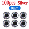 100pcs Silver 8mm
