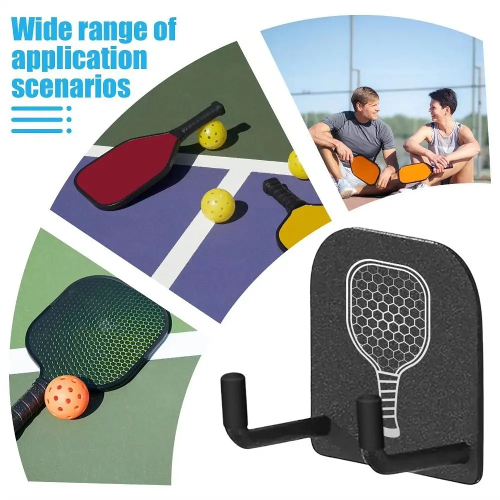 Paleta de Pickleball montada en la pared, estante de pared de aleación de aluminio sin perforaciones, soporte autoadhesivo estable, 2 uds. - imagen 3