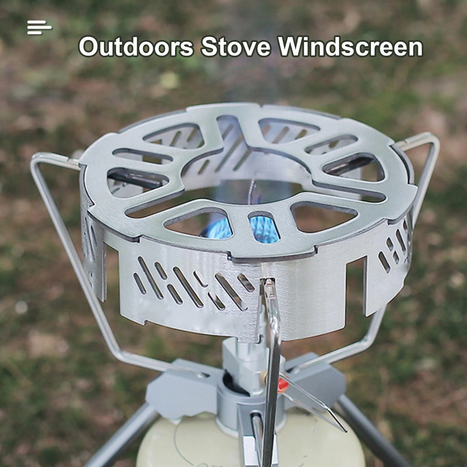 Parabrisas de estufa de Camping de 14CM con bolsa de almacenamiento, utensilios de cocina portátiles, pantalla de viento para quemadores al aire libre