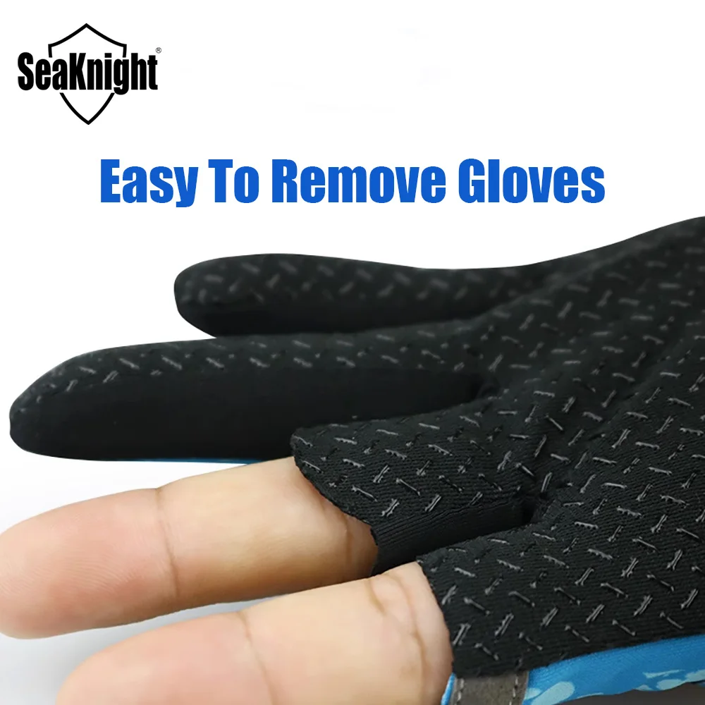 Seaknight-guantes de pesca de seda helada, protección solar, antideslizantes, 6 colores, de secado rápido, para deportes al aire libre, novedad de 2024 - imagen 5