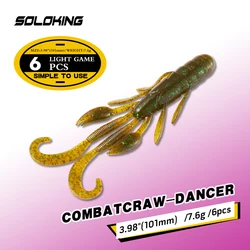 Soloking-cebo Artificial suave UV de alta calidad, 10cm, alta elasticidad, cebo para camarones, gusanos, señuelo para pesca de lubina y Lucio