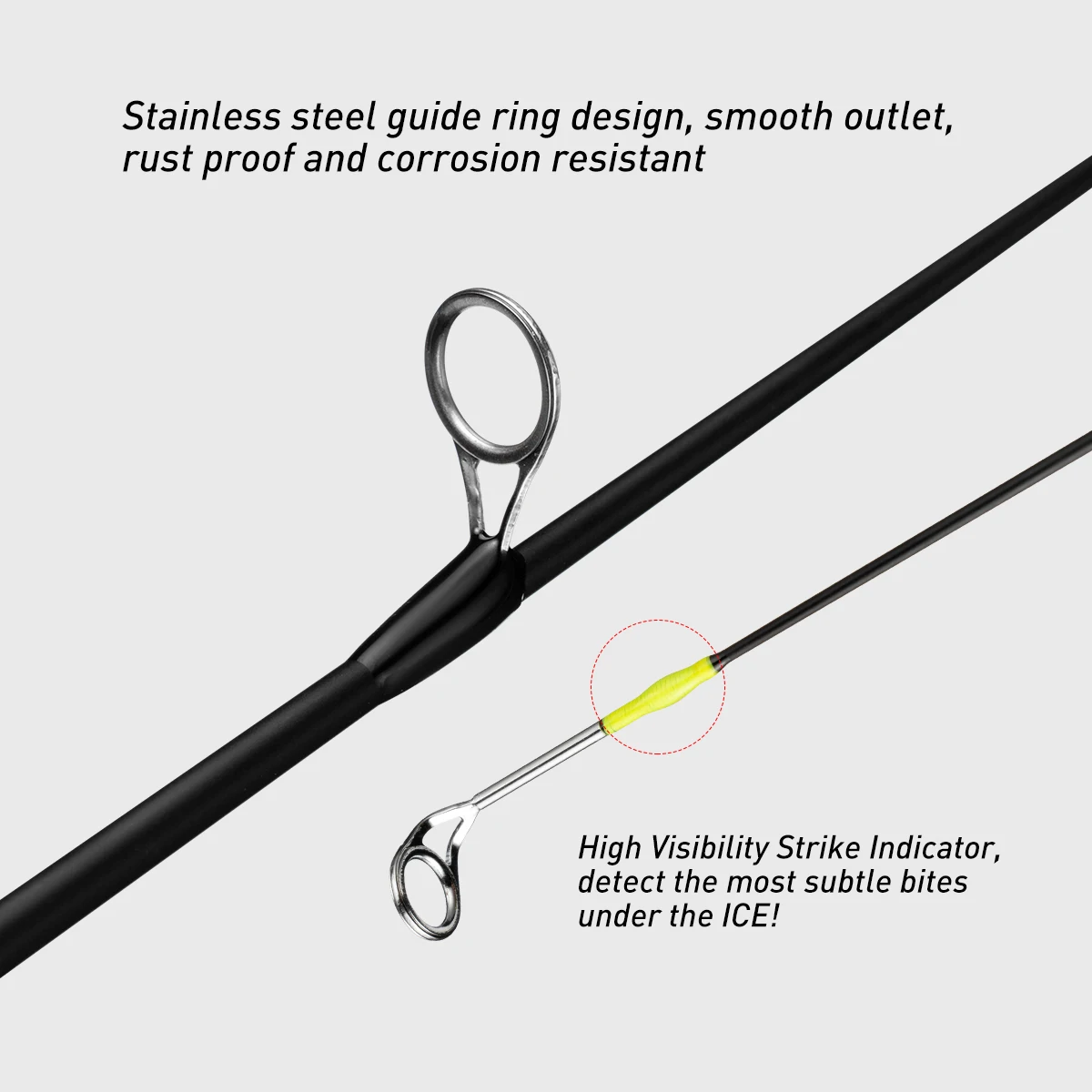 JOHNCOO 50cm Ice Fishing Rod M/ML/MH Power Mini Portable Telescopic Rod For Ice Fishing, Fishing Tackle - imagen 2