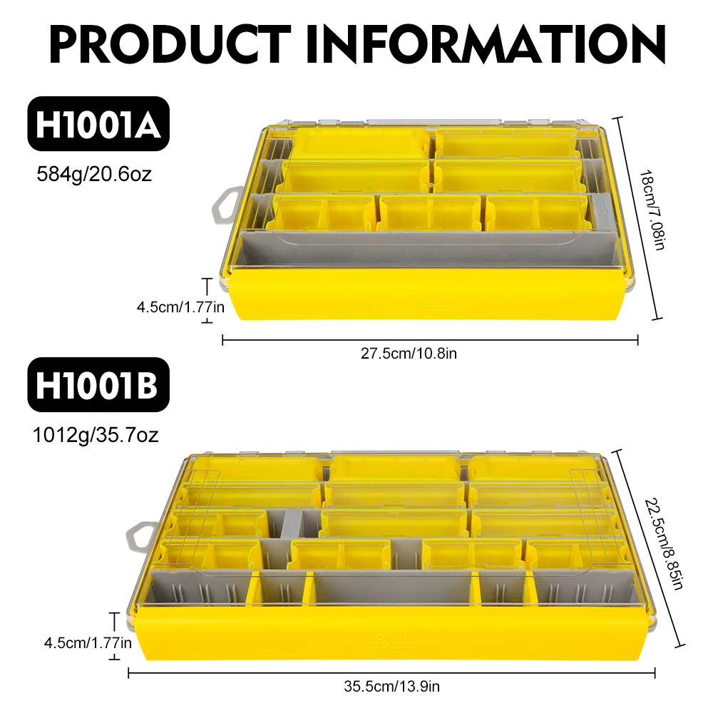 Caja de aparejos de pesca Proberos, organizador de caja de aparejos de plástico con divisores extraíbles, caja de almacenamiento para señuelos y almacenamiento de aparejos terminales - imagen 5