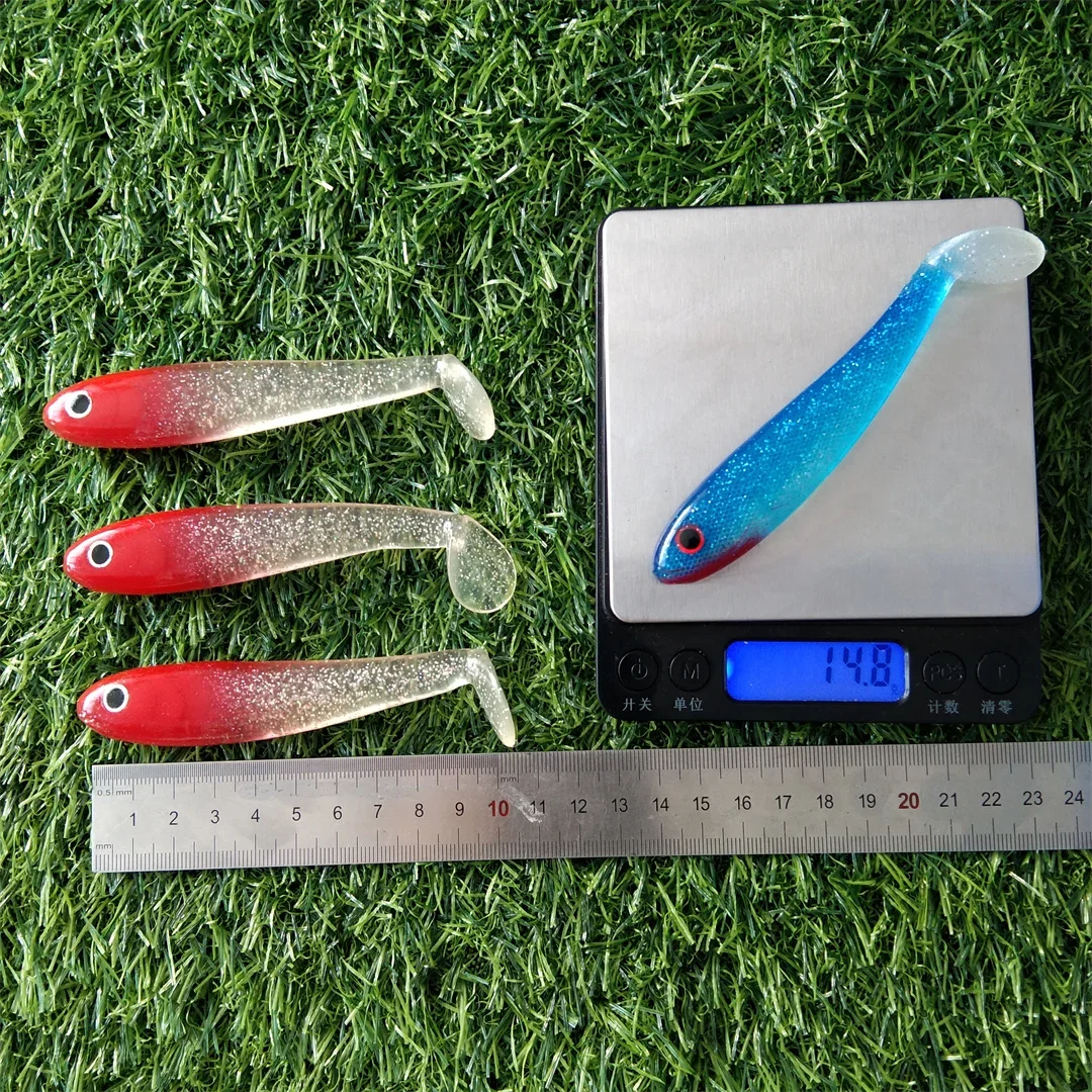 3 uds 10cm 14,8g perca Shad suave Swimbait señuelo de Pesca para Lucio Zander Bass Paddle T cola Pesca pez falso Lurre - imagen 4