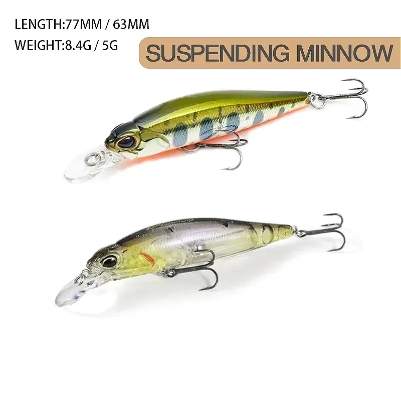 1 Uds cebo de pez pececillo 63mm/77mm 5g/8,4g trucha lubina Jerkbait señuelo agua salada Twitch Jerk recuperar cebos duros artificiales - imagen 2