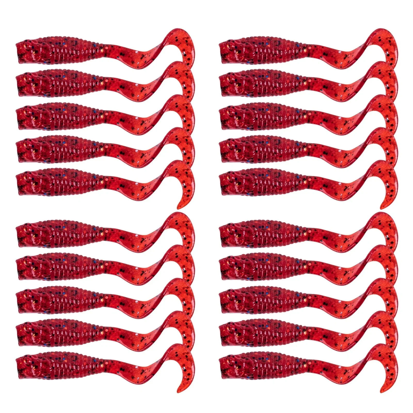 Goture 20 unids/lote señuelo suave cola en T señuelo de pesca 5cm 1,19g Swimbait cebo de lubina Wobbler cebo de gusano blando señuelos de langosta suaves realistas