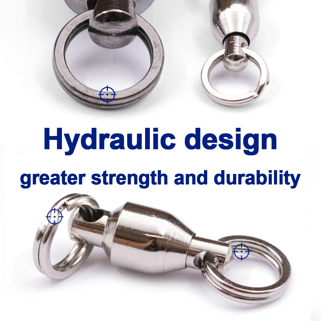 9KM 25 uds giratorios de pesca con anillos divididos rodamiento de bolas Clips de velocidad giratorios conector de señuelo de pesca inoxidable agua salada - imagen 5