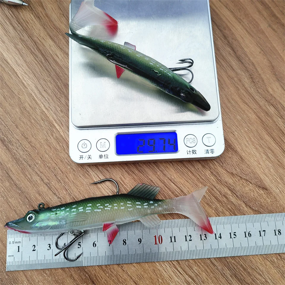 MUKUN jig Head-señuelo de Pesca suave, cebo de goma Artificial, Swimbait, Wobbler, 130mm, 30g - imagen 4