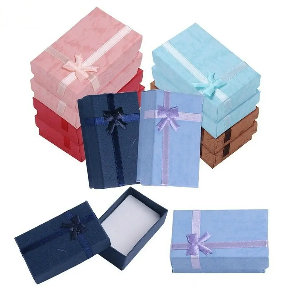 2 Stuks Hoge Kwaliteit Ketting Armband Ring Set Kleine Sieraden Geschenkdozen Tas Sieraden Verpakking Oorbel Organizer Willekeurige Kleur