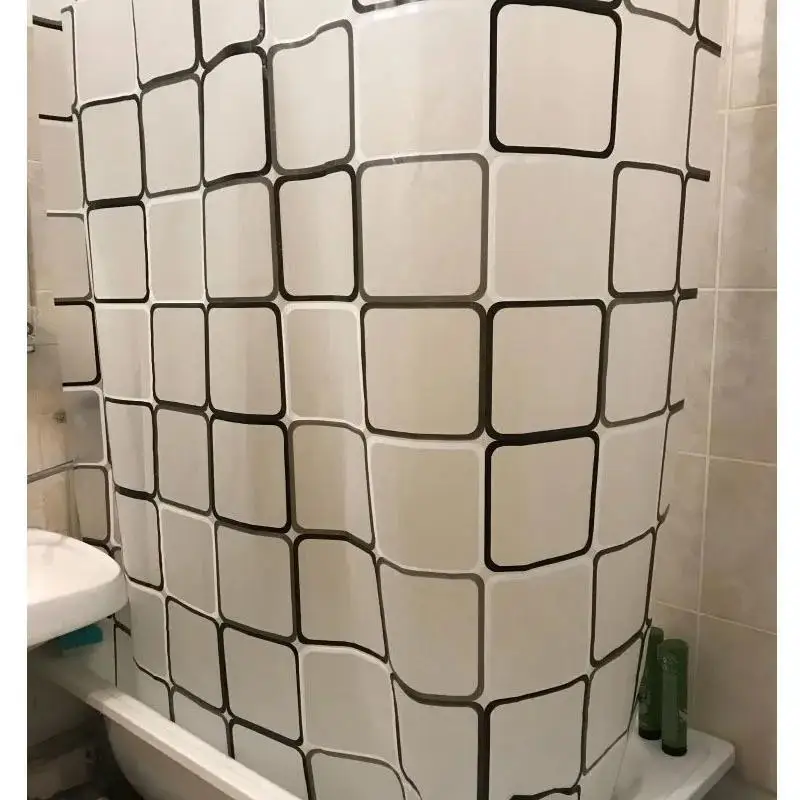 Nuevo Cortinas de baño de 180x200cm, cortinas de ducha impermeables con 12 Uds., ganchos para cortinas, anillos, juego de cortinas de ducha - imagen 4