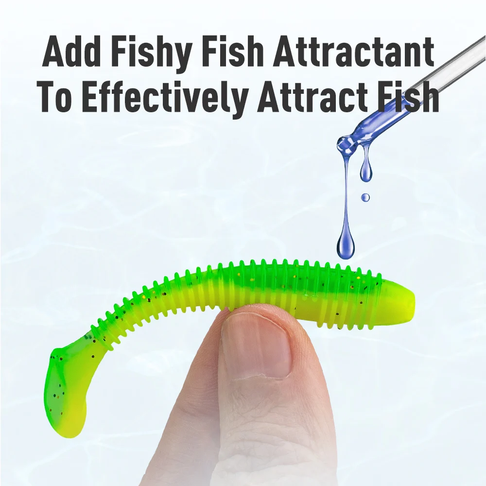 Kingdom 20 piezas Señuelos de Pesca blandos con cola en T, 0,37g, 0,8g, 1,3g, 2,2g, acción que se hunde, cebo suave de PVC, Swimbaits artificiales, aparejos de pesca - imagen 5