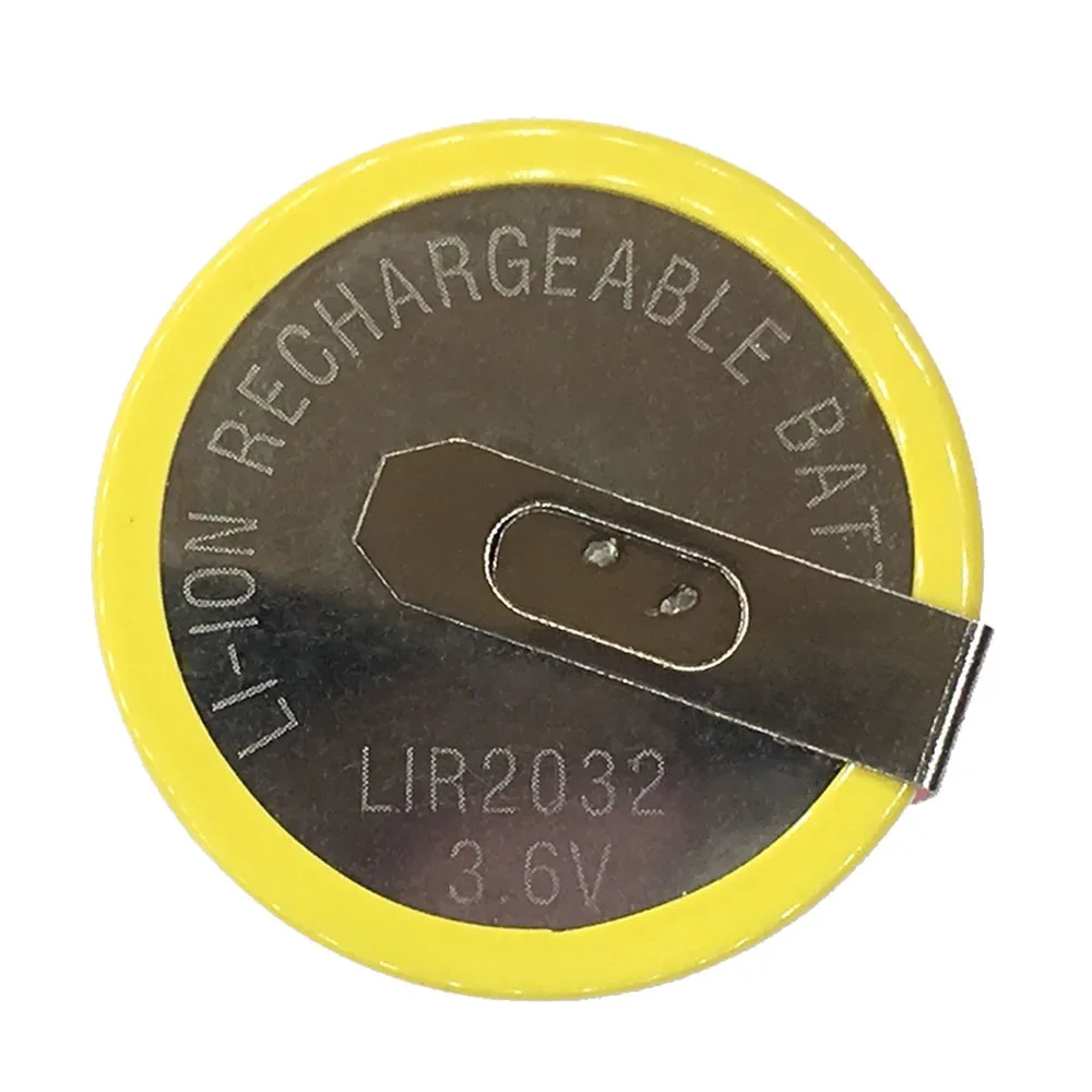 Batería recargable litio 3.6V LIR2032 con pies de soldadura 180°