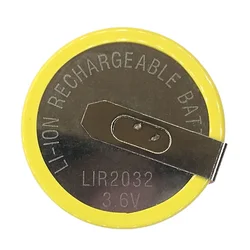 Batería recargable litio 3.6V LIR2032 con pies de soldadura 180°