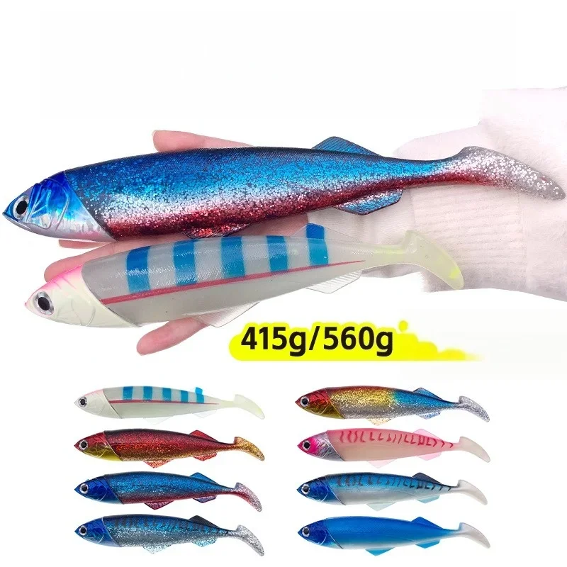 Gran juego cabeza de plomo mar profundo cebo suave grande 26cm/416g 33cm/560g cabeza de pez de metal cebo de pesca señuelo - imagen 2