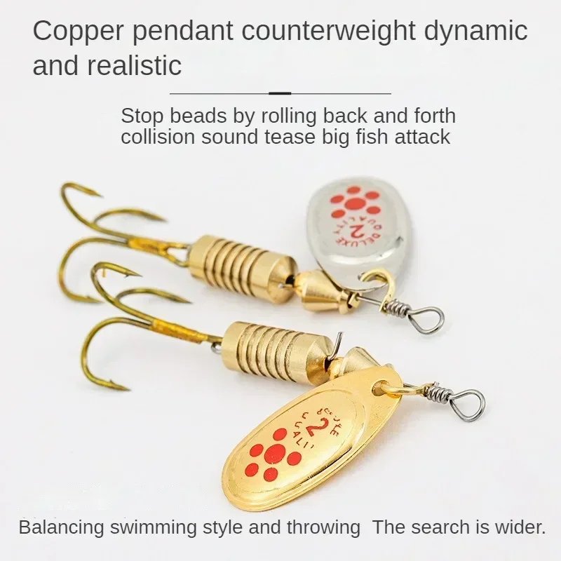 10 Uds 6,3 cm 7g cuchara giratoria cebo de Metal señuelo de pesca lentejuelas Crankbait cuchara cebos para lubina trucha perca Lucio giratorio - imagen 2